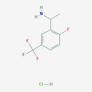 molecular formula C9H10ClF4N B1470143 1-(2-Fluoro-5-(trifluoromethyl)phenyl)ethanamine hydrochloride CAS No. 1373865-26-9
