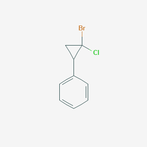 molecular formula C9H8BrCl B14701477 (2-Bromo-2-chlorocyclopropyl)benzene CAS No. 22985-29-1