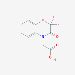 molecular formula C10H7F2NO4 B1470150 2-(2,2-difluoro-3-oxo-3,4-dihydro-2H-1,4-benzoxazin-4-yl)acetic acid CAS No. 1423027-83-1
