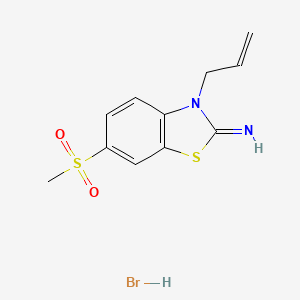 molecular formula C11H13BrN2O2S2 B1470153 3-allyl-6-(methylsulfonyl)benzo[d]thiazol-2(3H)-imine hydrobromide CAS No. 1820590-82-6