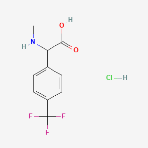 molecular formula C10H11ClF3NO2 B1470156 2-(Methylamino)-2-[4-(trifluoromethyl)phenyl]acetic acid hydrochloride CAS No. 1375471-43-4