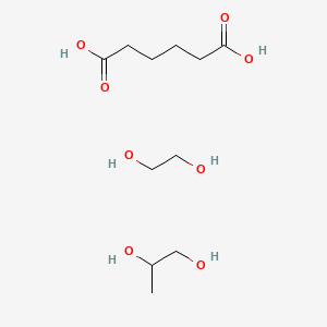 molecular formula C11H24O8 B14701661 Ethane-1,2-diol;hexanedioic acid;propane-1,2-diol CAS No. 26523-14-8