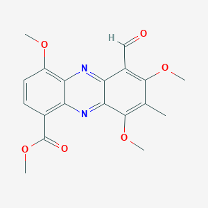molecular formula C19H18N2O6 B14701698 Methyl 6-formyl-4,7,9-trimethoxy-8-methylphenazine-1-carboxylate CAS No. 26887-80-9