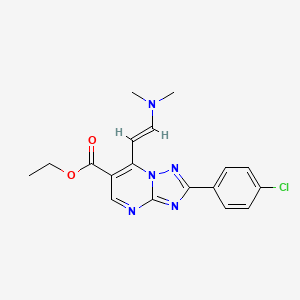 molecular formula C18H18ClN5O2 B1470172 Ethyl 2-(4-chlorophenyl)7[(E)-2-(dimethylamino)vinyl][1,2,4]triazolo[1,5-a]pyrimidine-6-carboxylate CAS No. 1306753-57-0