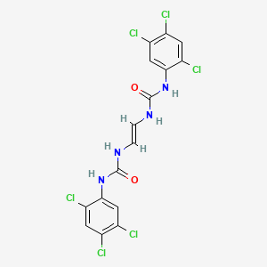 molecular formula C16H10Cl6N4O2 B14701801 Urea, 1,1'-vinylenebis(3-(2,4,5-trichlorophenyl)-, (E)- CAS No. 25524-59-8
