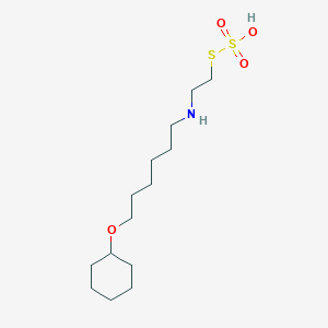 molecular formula C14H29NO4S2 B14701820 Ethanethiol, 2-((6-(cyclohexyloxy)hexyl)amino)-, hydrogen sulfate (ester) CAS No. 21224-40-8