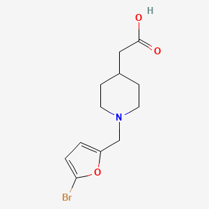 2-(1-((5-Bromofuran-2-yl)methyl)piperidin-4-yl)acetic acid