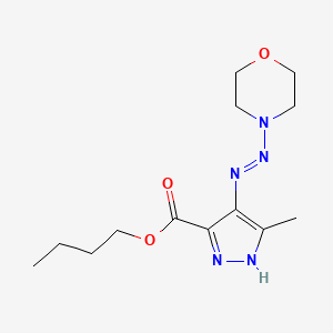 molecular formula C13H21N5O3 B14701866 Butyl 5-methyl-4-(morpholin-4-ylhydrazinylidene)pyrazole-3-carboxylate CAS No. 27218-42-4