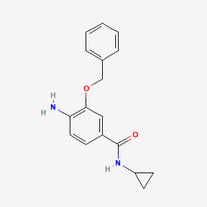 molecular formula C17H18N2O2 B1470191 4-Amino-3-benzyloxy-N-cyclopropylbenzamide CAS No. 1216276-97-9