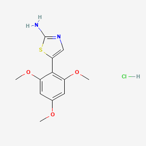 molecular formula C12H15ClN2O3S B14701910 Thiazole, 2-amino-5-(2,4,6-trimethoxyphenyl)-, hydrochloride CAS No. 22035-31-0