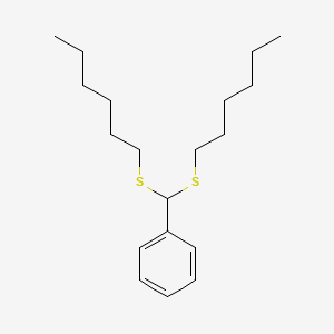 molecular formula C19H32S2 B14701918 [Bis(hexylsulfanyl)methyl]benzene CAS No. 21056-00-8