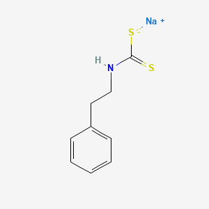 molecular formula C9H10NNaS2 B14701975 Carbamic acid, phenethyldithio-, monosodium salt CAS No. 22623-32-1