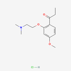 molecular formula C14H22ClNO3 B14702081 Propiophenone, 2'-(2-(dimethylamino)ethoxy)-4'-methoxy-, hydrochloride CAS No. 20808-97-3