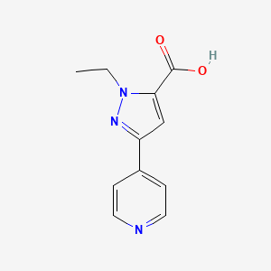 molecular formula C11H11N3O2 B1470211 1-ethyl-3-(pyridin-4-yl)-1H-pyrazole-5-carboxylic acid CAS No. 1483335-08-5