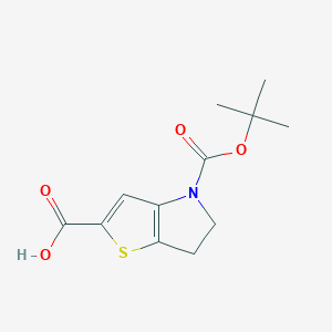 molecular formula C12H15NO4S B1470213 4-(tert-Butoxycarbonyl)-5,6-dihydro-4H-thieno[3,2-b]pyrrole-2-carboxylic acid CAS No. 1250999-99-5