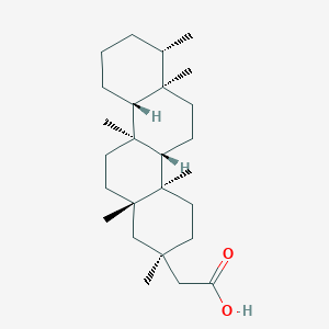 molecular formula C26H44O2 B14702167 [(2R,4aR,4bS,6aR,7S,10aR,10bS,12aS)-2,4a,6a,7,10b,12a-Hexamethyloctadecahydrochrysen-2-yl]acetic acid CAS No. 15399-34-5