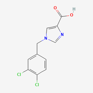 molecular formula C11H8Cl2N2O2 B1470225 1-[(3,4-dichlorophenyl)methyl]-1H-imidazole-4-carboxylic acid CAS No. 1369066-17-0