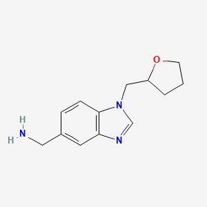 molecular formula C13H17N3O B1470226 (1-((tetrahydrofuran-2-yl)methyl)-1H-benzo[d]imidazol-5-yl)methanamine CAS No. 1267870-46-1