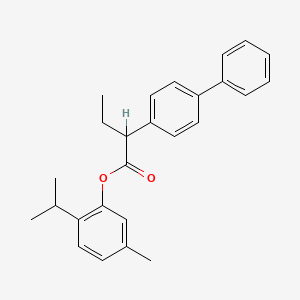molecular formula C26H28O2 B14702278 Thymyl alpha-ethyl-4-biphenylacetate CAS No. 20724-13-4
