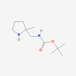 molecular formula C11H22N2O2 B1470229 tert-butyl N-[(2-methylpyrrolidin-2-yl)methyl]carbamate CAS No. 1205749-10-5