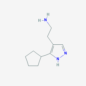2-(5-cyclopentyl-1H-pyrazol-4-yl)ethan-1-amine