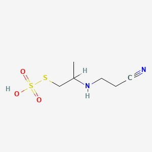 molecular formula C6H12N2O3S2 B14702338 S-2-((2-Cyanoethyl)amino)propyl hydrogen thiosulfate CAS No. 23545-61-1