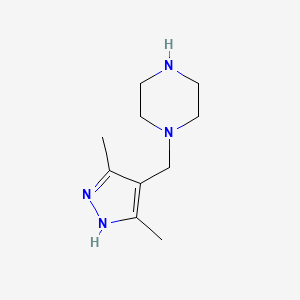 molecular formula C10H18N4 B1470237 1-((3,5-dimethyl-1H-pyrazol-4-yl)methyl)piperazine CAS No. 1511766-33-8