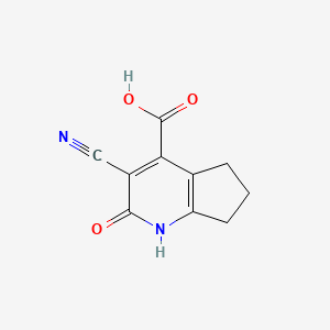 molecular formula C10H8N2O3 B1470239 3-cyano-2-oxo-2,5,6,7-tetrahydro-1H-cyclopenta[b]pyridine-4-carboxylic acid CAS No. 1043878-28-9