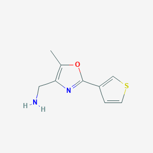 molecular formula C9H10N2OS B1470244 (5-Methyl-2-(thiophen-3-yl)oxazol-4-yl)methanamine CAS No. 1519831-23-2
