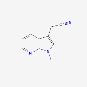molecular formula C10H9N3 B1470250 2-{1-methyl-1H-pyrrolo[2,3-b]pyridin-3-yl}acetonitrile CAS No. 4414-90-8