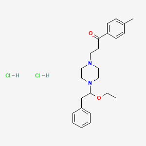 molecular formula C24H34Cl2N2O2 B14702522 3-(4-(beta-Ethoxyphenethyl)-1-piperazinyl)-4'-methylpropiophenone dihydrochloride CAS No. 21263-27-4