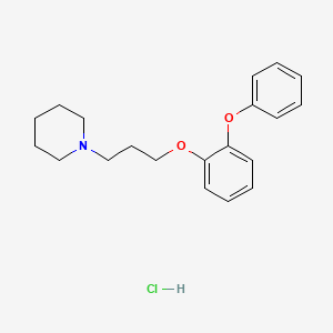 molecular formula C20H26ClNO2 B14702546 Piperidine, 1-(3-(o-phenoxyphenoxy)propyl)-, hydrochloride CAS No. 24591-47-7