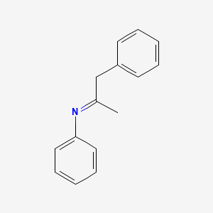 molecular formula C15H15N B14702573 Benzenamine, N-(1-methyl-2-phenylethylidene)- CAS No. 23219-49-0