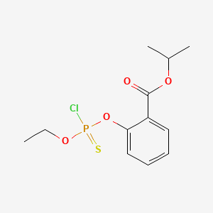molecular formula C12H16ClO4PS B14702598 Benzoic acid, 2-[(chloroethoxyphosphinothioyl)oxy]-, 1-methylethyl ester CAS No. 26053-07-6