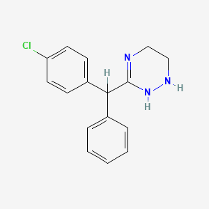 molecular formula C16H16ClN3 B14702711 as-Triazine, 3-(p-chloro-alpha-phenylbenzyl)-1,4,5,6-tetrahydro- CAS No. 22201-93-0