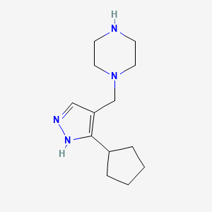 1-((5-cyclopentyl-1H-pyrazol-4-yl)methyl)piperazine