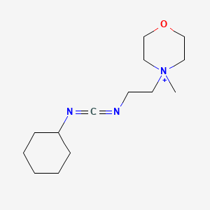 molecular formula C14H26N3O+ B14702789 Morpholinium, 4-(2-((cyclohexylcarbonimidoyl)amino)ethyl)-4-methyl- CAS No. 20702-21-0