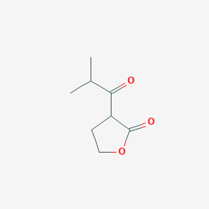 molecular formula C8H12O3 B14702803 3-(2-Methylpropanoyl)oxolan-2-one CAS No. 21591-97-9