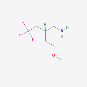 molecular formula C7H14F3NO B1470293 4,4,4-Trifluoro-2-(2-methoxyethyl)butan-1-amine CAS No. 1517424-97-3