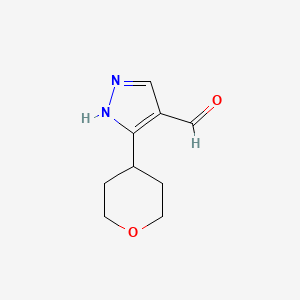 5-(tetrahydro-2H-pyran-4-yl)-1H-pyrazole-4-carbaldehyde