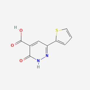 molecular formula C9H6N2O3S B1470297 3-Oxo-6-(thiophen-2-yl)-2,3-dihydropyridazine-4-carboxylic acid CAS No. 1495632-35-3