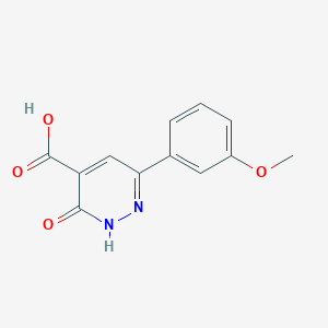 molecular formula C12H10N2O4 B1470298 6-(3-Methoxyphenyl)-3-oxo-2,3-dihydropyridazine-4-carboxylic acid CAS No. 1481674-93-4
