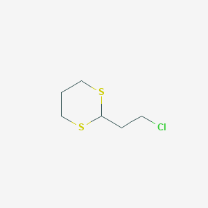 molecular formula C6H11ClS2 B14702987 1,3-Dithiane, 2-(2-chloroethyl)- CAS No. 15077-19-7