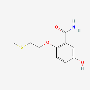 molecular formula C10H13NO3S B14702999 Benzamide, 5-hydroxy-2-(2-(methylthio)ethoxy)- CAS No. 24570-07-8