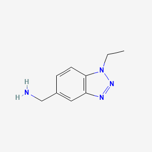 molecular formula C9H12N4 B1470302 (1-ethyl-1H-benzo[d][1,2,3]triazol-5-yl)methanamine CAS No. 1498977-09-5