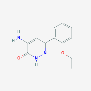molecular formula C12H13N3O2 B1470306 4-Amino-6-(2-ethoxyphenyl)pyridazin-3-ol CAS No. 1481220-65-8