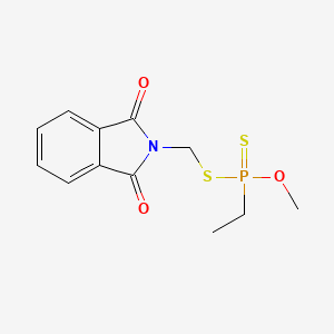 molecular formula C12H14NO3PS2 B14703062 O-Methyl-S-(phthalimidomethyl)-ethylphosphonodithioate CAS No. 24017-20-7