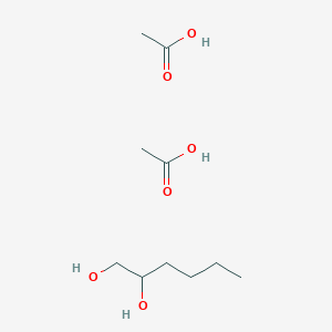 molecular formula C10H22O6 B14703113 Acetic acid;hexane-1,2-diol CAS No. 22007-57-4