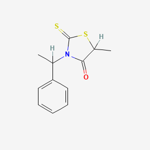 molecular formula C12H13NOS2 B14703141 5-Methyl-3-(alpha-methylbenzyl)rhodanine CAS No. 23538-09-2