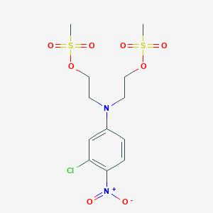 molecular formula C12H17ClN2O8S2 B14703627 [(3-Chloro-4-nitrophenyl)imino]diethane-2,1-diyl dimethanesulfonate CAS No. 23721-19-9